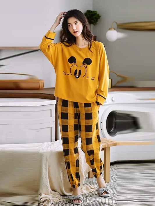 NEW MICKEY EYE MUSTARD - PJ SUIT FOR WOMEN