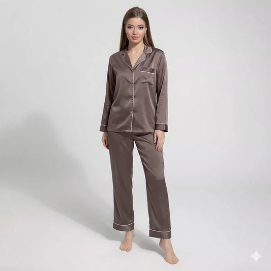 PLAIN SILK - Dusty Brown