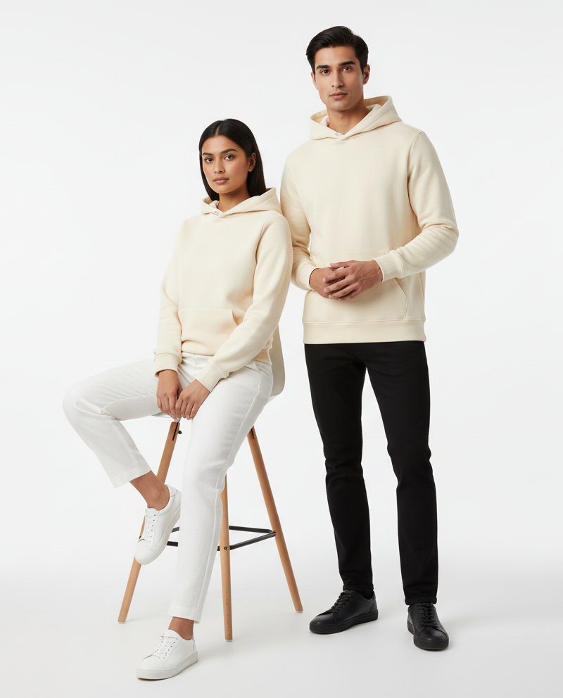 Plain Premium unisex hoodie Fleece beige