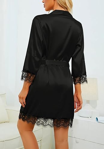 Royal Bridal Silk 4pcs set -  Black