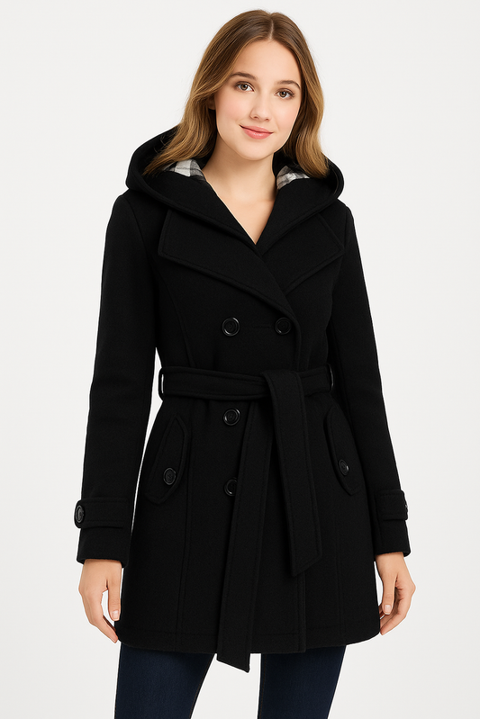 WOMEN LONG COAT - BLACK