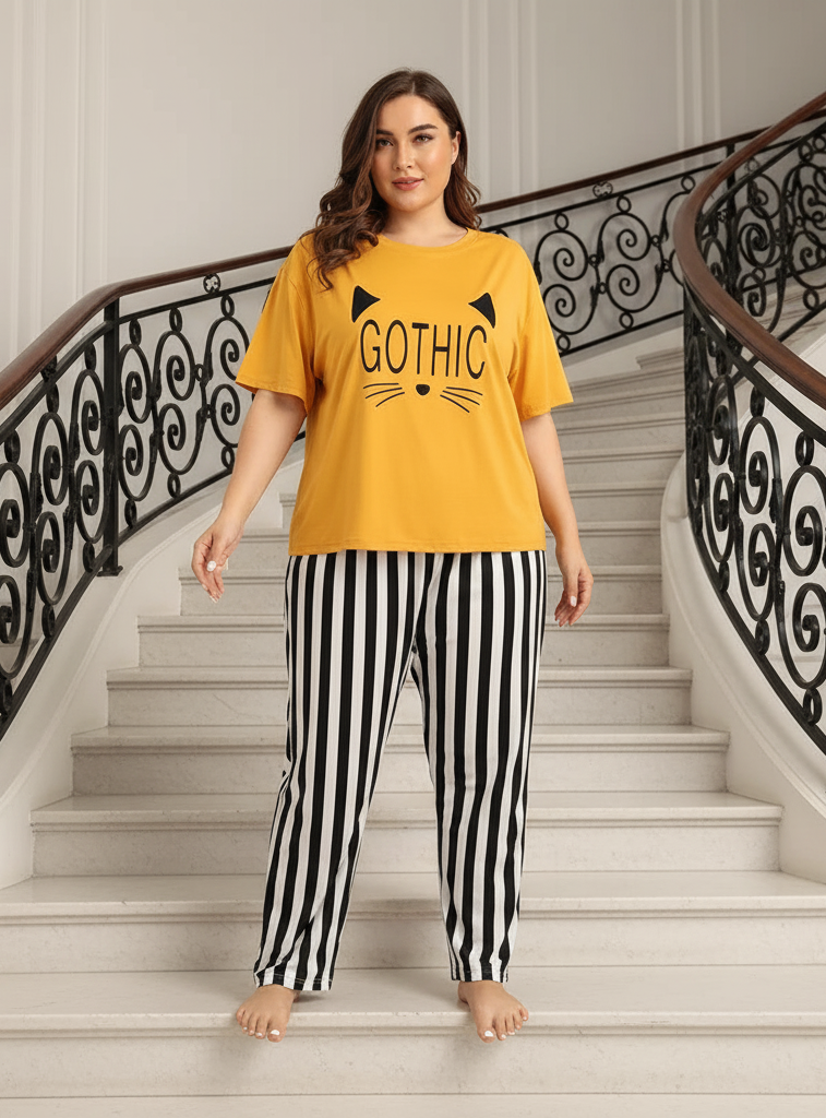 Gothic Printed Night Suit