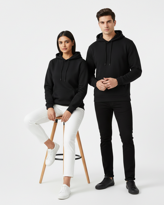 Plain Premium unisex hoodie Fleece black