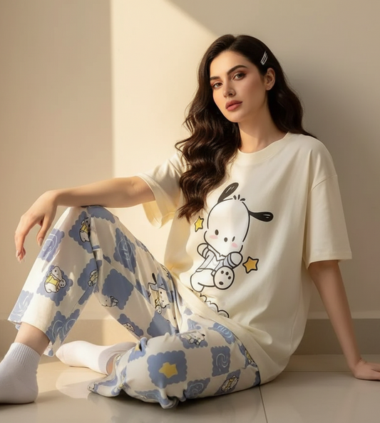 New Ponchoo Print Soft Cotton PJ Suit