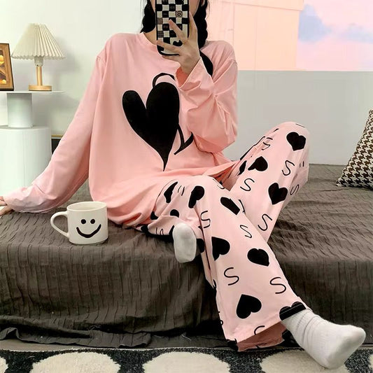 DOUBLE HEART PINK - PJ SUIT FOR WOMEN