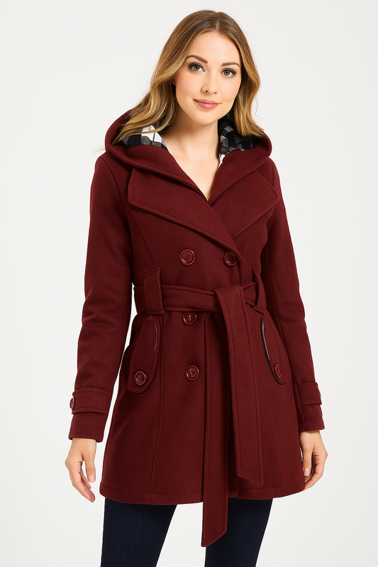 WOMEN LONG COAT - MAROON