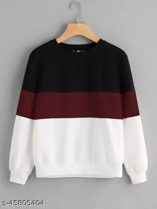 Black Maroon And White Block SweatShirt