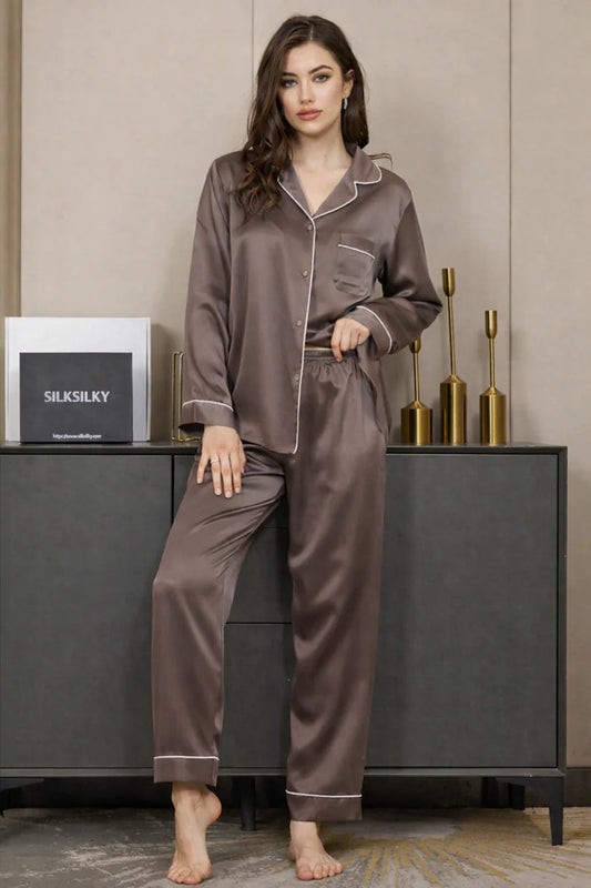 PLAIN SILK - Dusty Brown